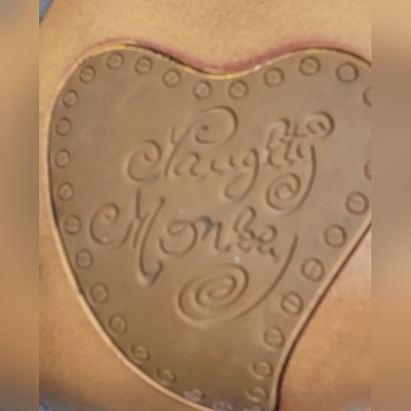 NAUGHTY Monday Faux Fur Leppard Print Peep Toe Platform Heel with Chain … - Picture 10 of 11